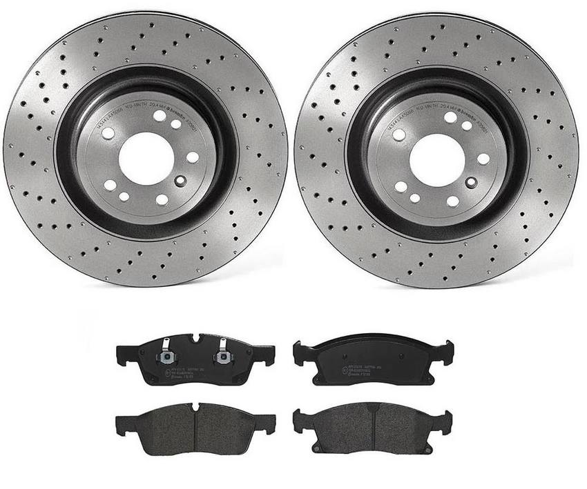 Mercedes Brakes Kit - Brembo Pads and Rotors Front (350mm) (Low-Met) 1664211500 - Brembo 3053441KIT